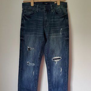 NWT AERO Women's Mid Rise Slim Fit Blue Jeans Distressed Ripped Style Weekend 28